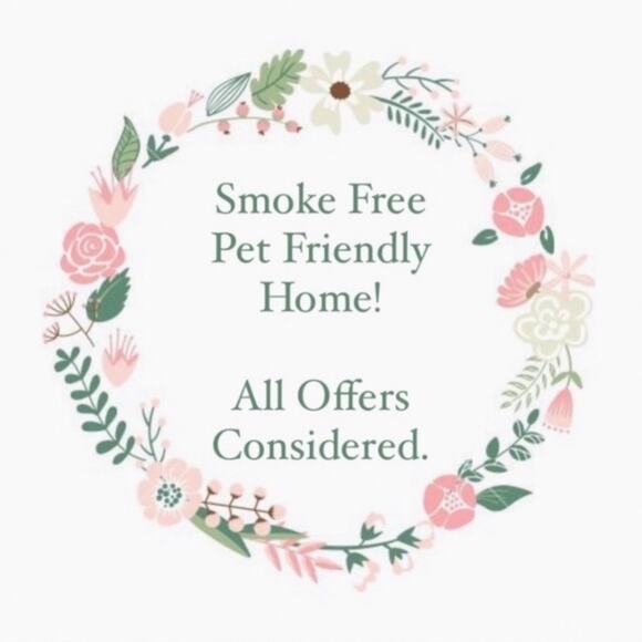 SHEIN NWT Size 1X (14) Pastel Green & White Ditsy Floral Print Wide Leg Pants - Picture 5 of 5